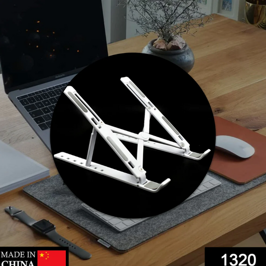 Plastic Adjustable Portable Tablet Stand – Ergonomic Holder Riser (Up to 14 inch)