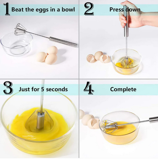 Hand Push Mixer, Egg Whisk, Stainless Steel Blender (1 Pc)