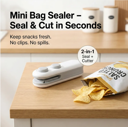 Mini Bag Sealer, 2 in 1 Seal & Cutter Heat Sealers
